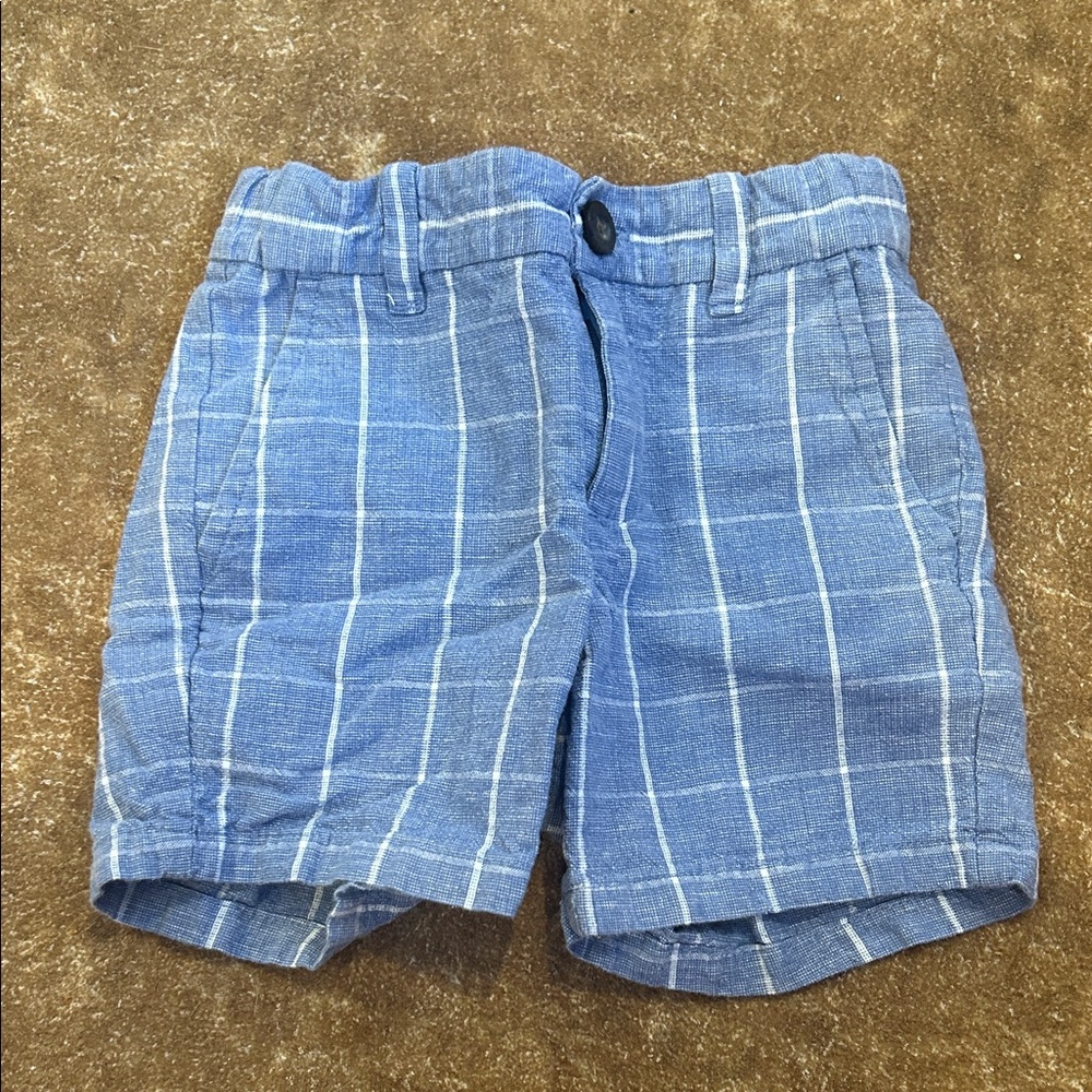 Janie and Jack Light Blue Checkered Shorts